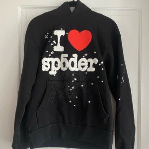 I Love Sp5der Black Hoodie Small